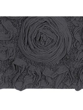 NWT Home Weavers Bellflower Collection Absorbent Cotton Bath Rug Gray 21x34